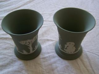 Wedgwood Pottery Sage Green Jasperware Vase Urn Cup Toothbrush