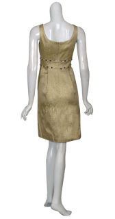 Kay Unger Metallic Rhinestone Brocade Eve Dress 14 New