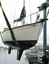 Sailing yacht with a fin keel