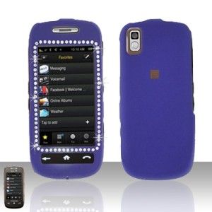 Samsung Instinct S30 M810 Rubber Purple w Rhinestones