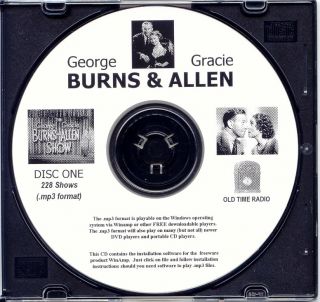 Burns and Allen Show 228 Shows Old Time Radio in  Format OTR 3 CDs