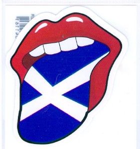 Jagger Lips Tongue Scottish Flag Decal Car Sticker Scotland