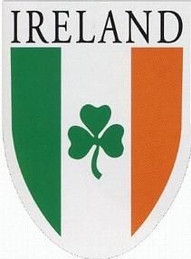 Irish Tricolor Flag with Shamrock Decal Car Sticker Ireland