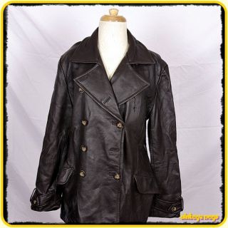 Kenneth Cole Reaction Heavy Lambskin Leather Jacket Coat Womens Size L