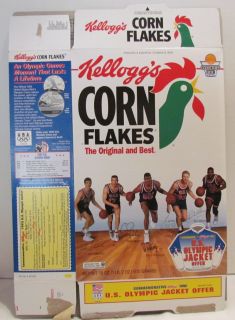 Kelloggs Corn Flakes Cereal Box , 1992 Olympics Basketball Team on