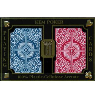 KEM Plastic Playing Cards Arrow Red Blue Bridge Jumbo