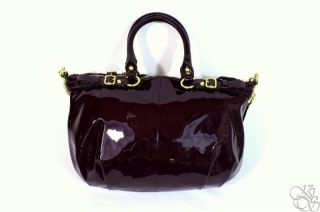 Coach Madison Patent Leather Sophia Plum Purple Satchel Bag Purse $378