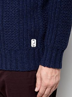 Linea Long sleeve wool rack texture cardigan Denim Marl   