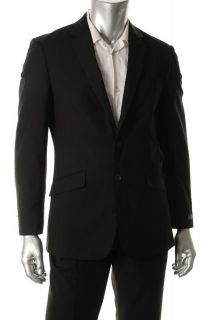 Kenneth Cole Reaction 2 PC Slim Fit Mens 2 Button Suit Black Wool 40R