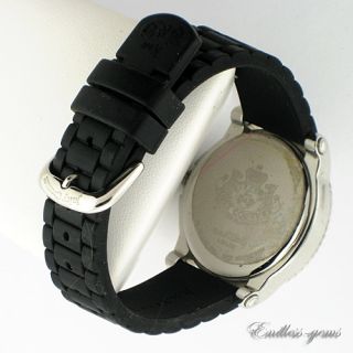Juicy Couture by Movado Ladies Watch Pedigree Black Rubber SS WR