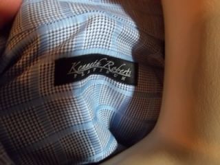 Kenneth Roberts Platinum Long Sleeve Mens Button Shirt Plaid Cotton Sz