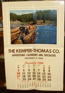 Vintage 1954 Kemper Thomas Adv Calendars Cinn. OH Salesmans Sample