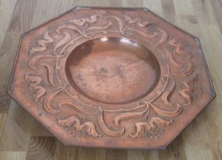 Antique Keswick Arts Crafts Copper Charger