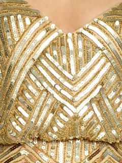 Untold Beaded blouson style dress Gold   