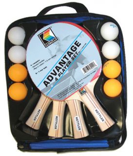 Kettler Advantage 4 Player Table Tennis Racket Set