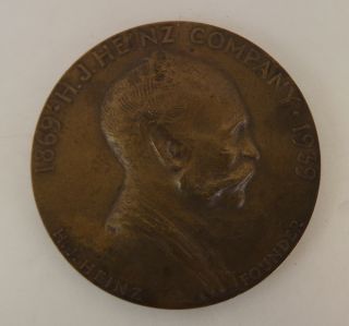 Vintage Bronze Collectible H J Heinz Company Medallion 1869 1939
