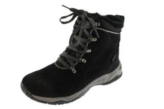 Khombu New Snowpath Black Leather Faux Fur Lined Waterproof Snow Boots