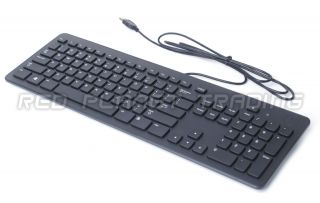 New Genuine Dell Black USB Wired Slim Quiet Keyboard 104 Key QWERTY