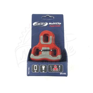 BBB Multiclip Road Cleat Set Look KEO Red 6 Degrees Float 3 Bolt Road