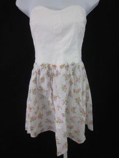 New Kettle Black White Floral Corset Top Mini Dress Med