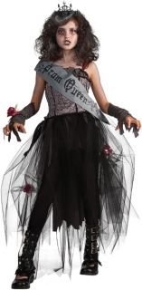 Gothic Prom Queen Child Costume includes a tattered, black formal