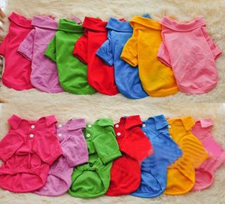New Fashion Pet Cat Dog Clothes T Polo Shirt Vest Puppy Red