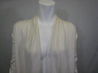 Kier J Adorable Long Open Front Cashmere and Cotton Cardigan Sweater