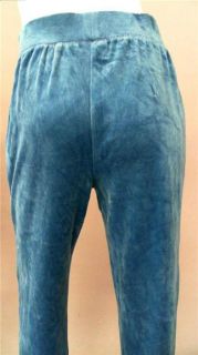 Kim Rogers Ladies Womens 2X Velour Casual Pants Blue Slacks Designer