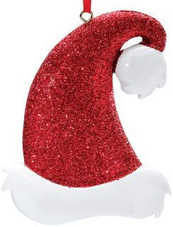 Santa Hat Glitter Ornament by Miles Kimball