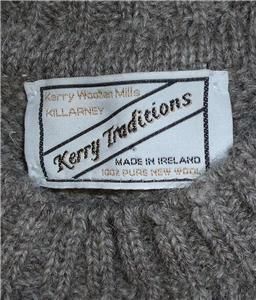 Killarney Kerry Traditions Wool Ireland Light Brown Irish Sweater Mens