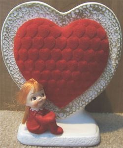 Vintage Napco Valentine Girl and Heart Planter C7942