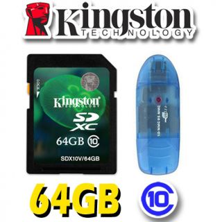Kingston 64GB 64G Class 10 HD Video SD SDHC SDXC Flash Memory Card R