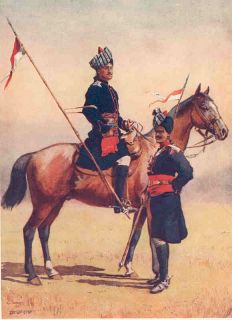 India Uniforms King Edwards Cavalry Old Print 1911