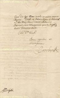 King Charles II Manuscript Document Signed