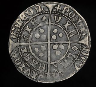 solid silver Groat of King Henry VI, dating to 1422   1461 A.D