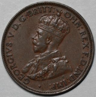 1931 Key Date Australia 1 2 Half Penny King George V