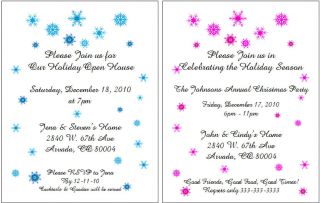 Holiday Snowflakes Birthday Open House Personalized Party Invitations