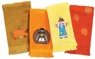 Thanksgiving Hand Towels Set of 4 by Miles Kimball