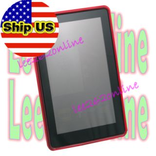 Red Gel Skin TPU Case Cover for  Kindle Fire