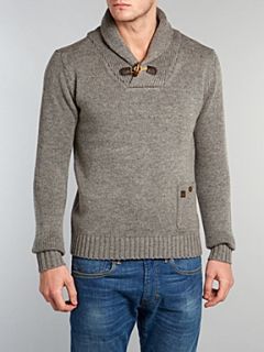 Duck and Cover Shawl neck jumper Grey Marl   