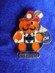 Octoberfest Mascot Beer Kitchener Waterloo Vintage Pin Button Back