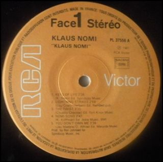 Klaus Nomi Klaus Nomi LP French 1981
