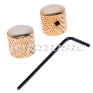 2pcs High Quality Bronze Dome Guitar Knob Screw Style Solid Shaft GOLD
