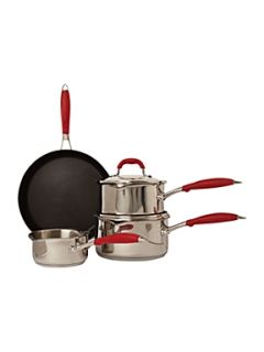 Linea Cook red handle saucepan range   