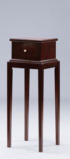 Dark Cherry Transitional 36in One Drawer Plant Stand Side Tables 2