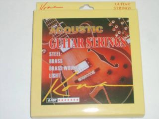 Kona Lot 2 Acoustic Steel Guitar Strings Light Gauges 12 16 24 32 42