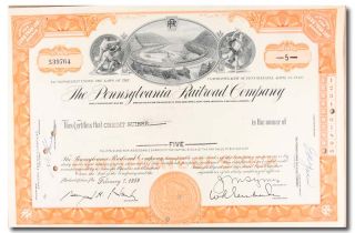 Pennsylvania RR Co 1950 70s Stock Certificate