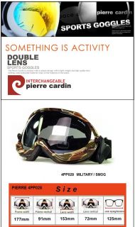 PIERRE] 4PP028 MILITARY SMOG SKI SNOWBOARD GOGGLES double Dual Lens