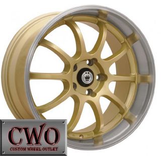 15 Gold Konig Lightning Wheels Rims 4x100 4 Lug Civic Mini G5 Cobalt