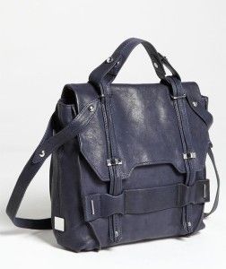 448 Kooba Jane Leather Crossbody Satchel Bag Navy Current Style New